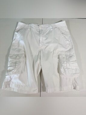 Vtg Y2K Mission Bay White Cargo Shorts Size 32 Looser Fit/Mid Rise--12